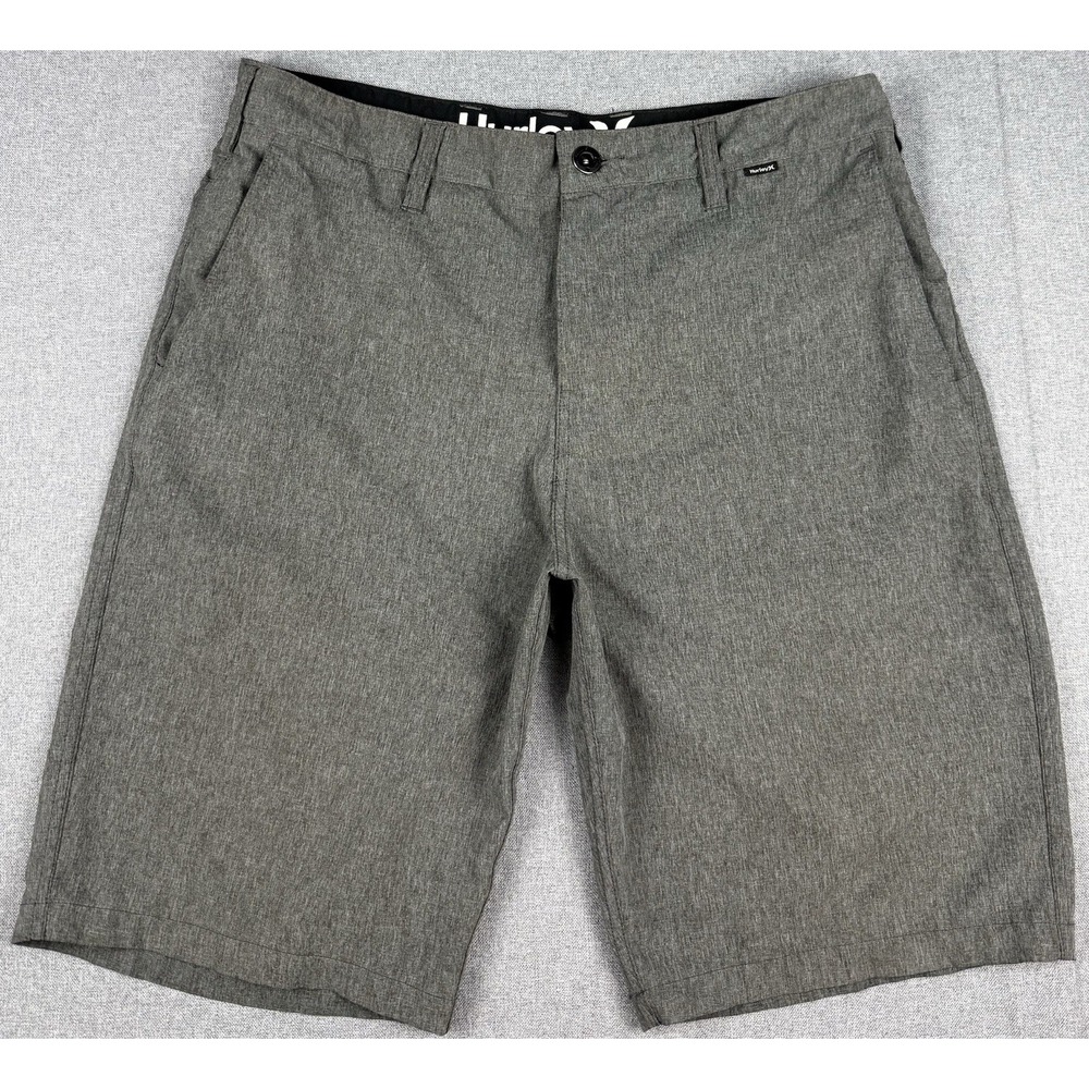 Hurley Phantom Mens 32 Gray Stretch Performance Walk Shorts 11" Inseam